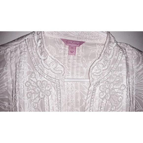 Lilly Pulitzer Sz XS SARASOTA Beaded Sequin Embellished Tunic Top - Picture 6 of 10
